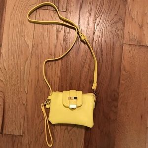 NWOT Charming Charlie’s yellow clutch or crossbody